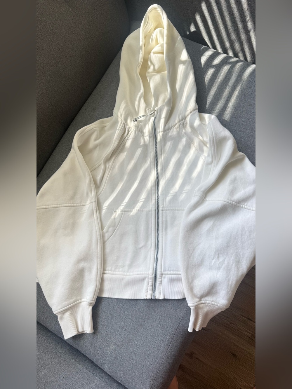 Lululemon Scuba Oversized Full Zip Hoodie White Opal M/L